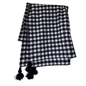 J.Crew Wool Black and White Buffalo Check Oversized Blanket Scarf